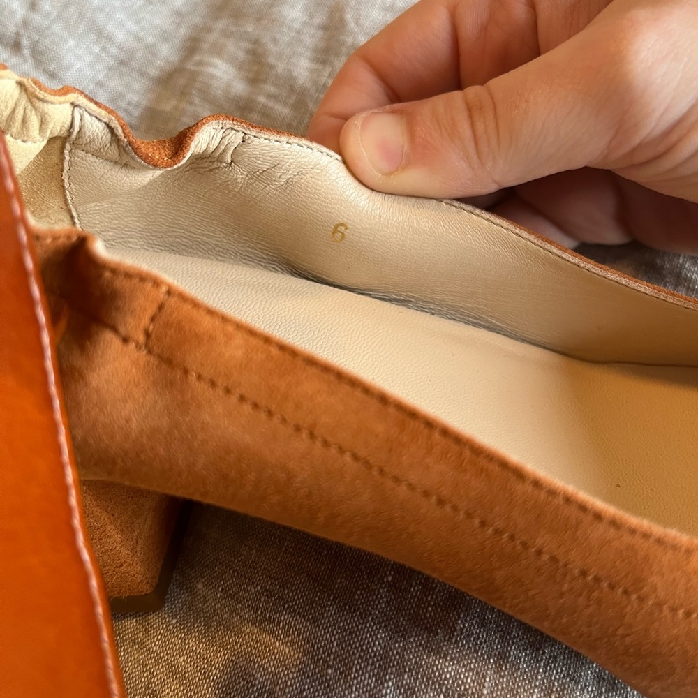 DO NOT BUY Everlane The Day Heel in Cognac Suede NWOT